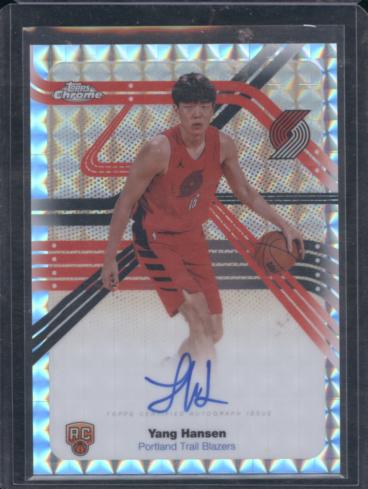 Yang Hansen 2025 Topps Chrome Next Stop Signatures Auto Geometric