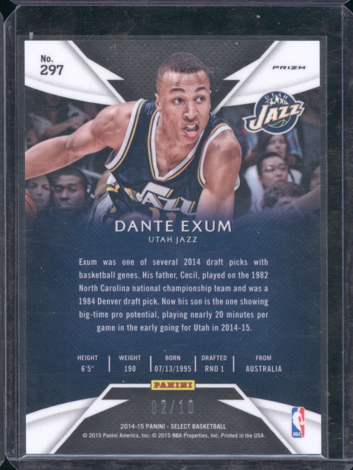 Dante Exum 2014 Panini Select #297 Gold Courtside 02/10