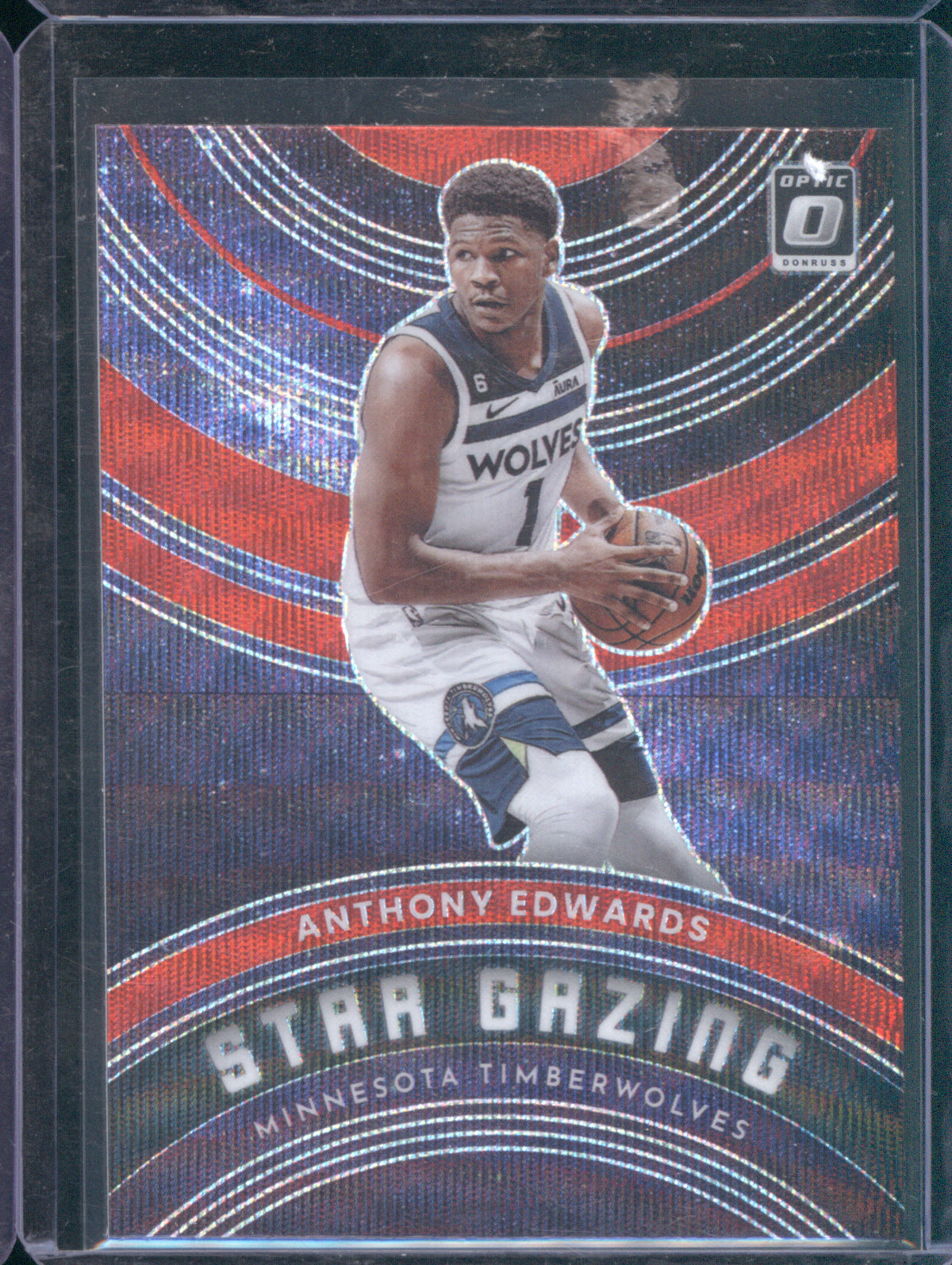 Anthony Edwards 2022 Donruss Optic #14 Star Gazing Red Wave