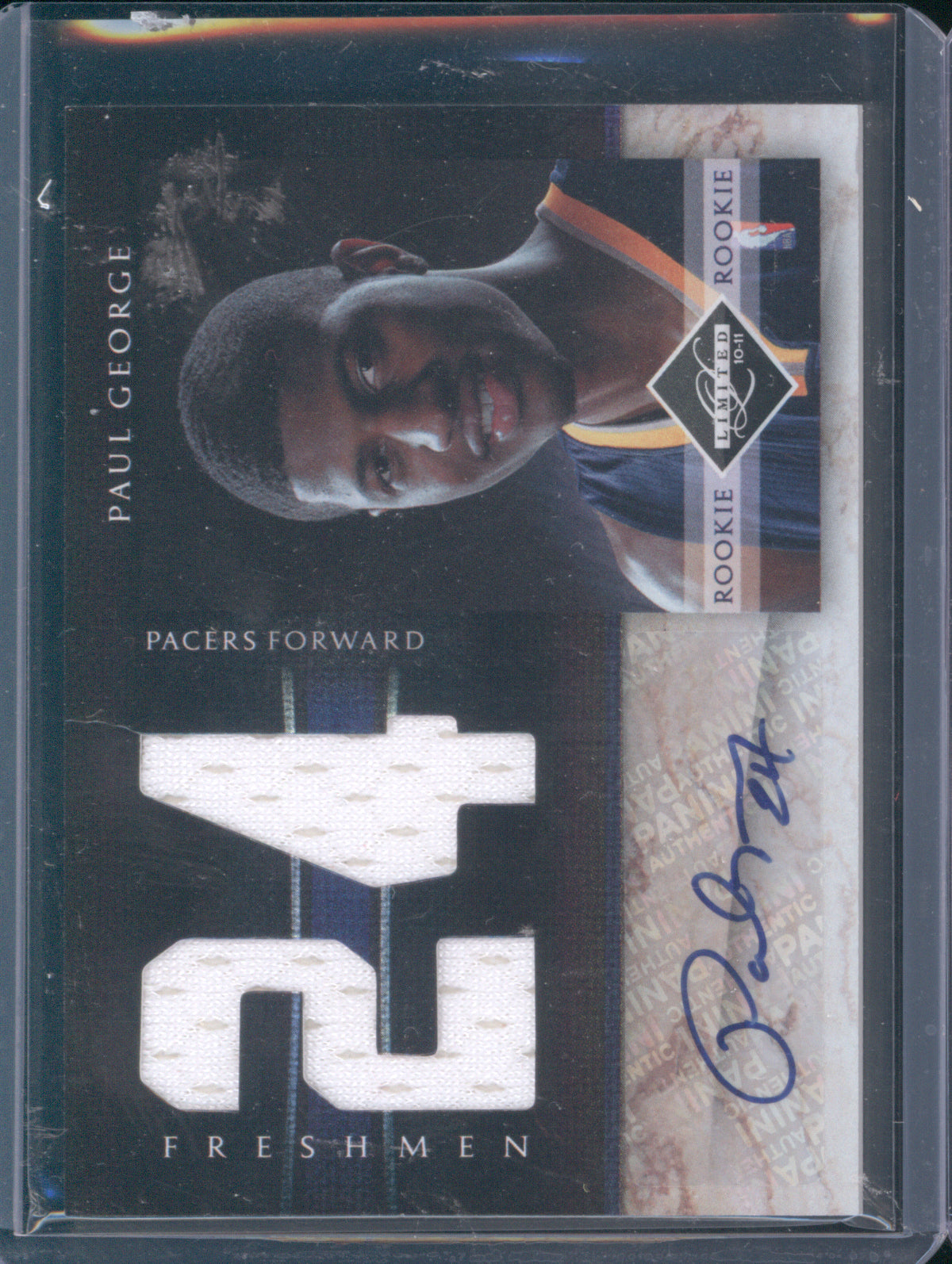 Paul George 2010 Panini Limited #99 Freshmen Patch Auto 07/99 RC
