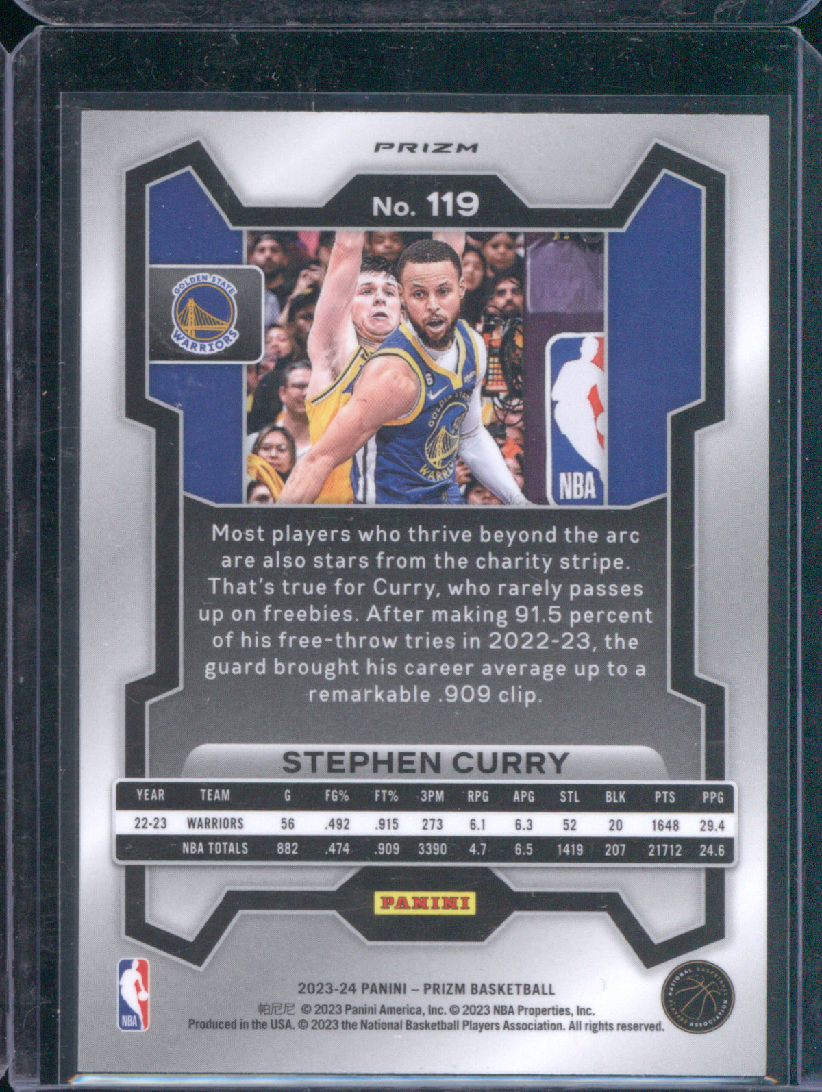 Stephen Curry 2023 Panini Prizm #119 Silver Prizm