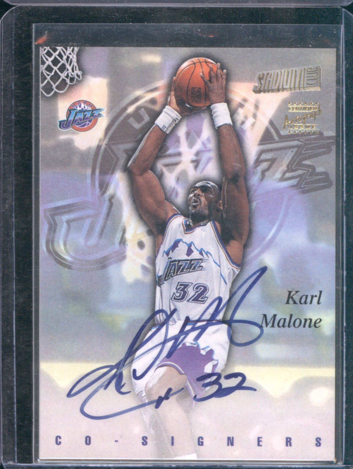 Karl Malone John Starks 1997 Topps Stadium Club Co-Signers
