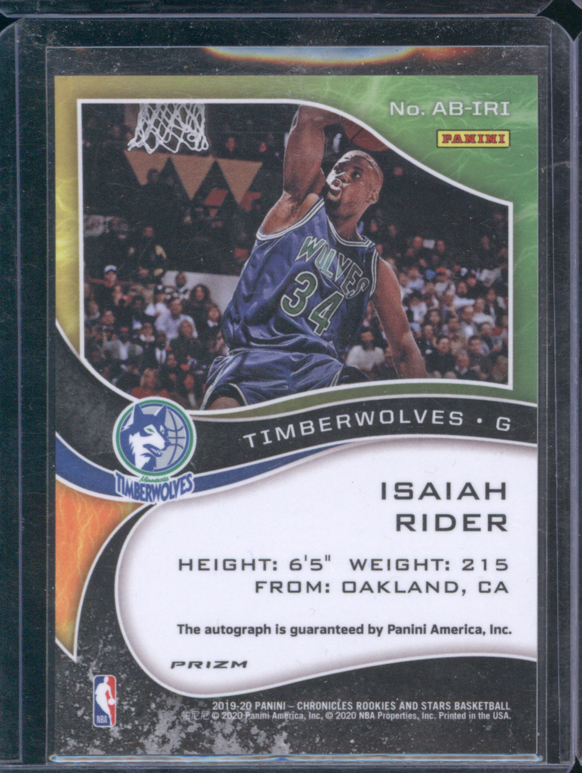 Isaiah Rider 2019 Panini Chronicles Rookies & Stars #AB-IRI Airborne Red