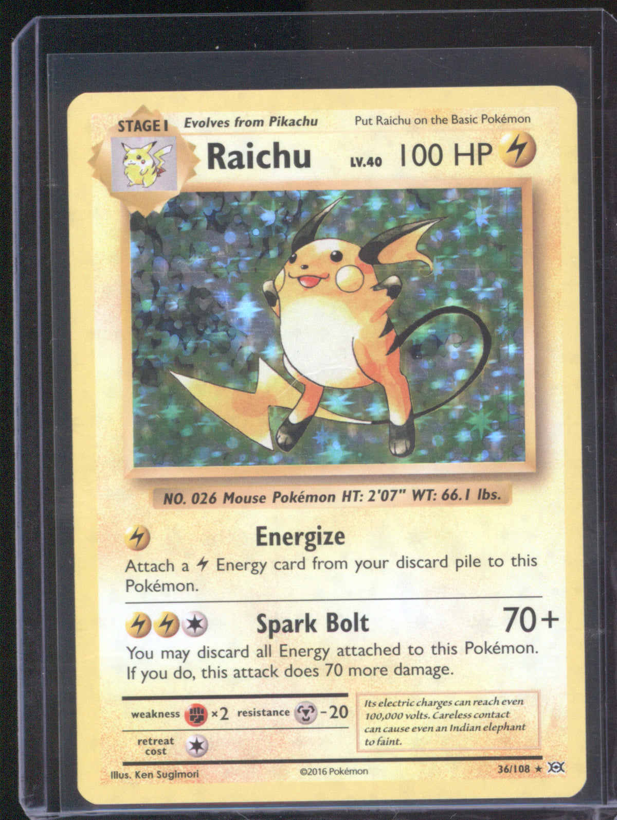 Raichu 2016 Pokemon XY Evolutions 36/108