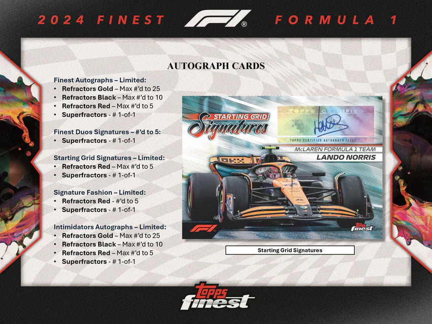 2024 Topps Finest F1 Formula One Hobby Box
