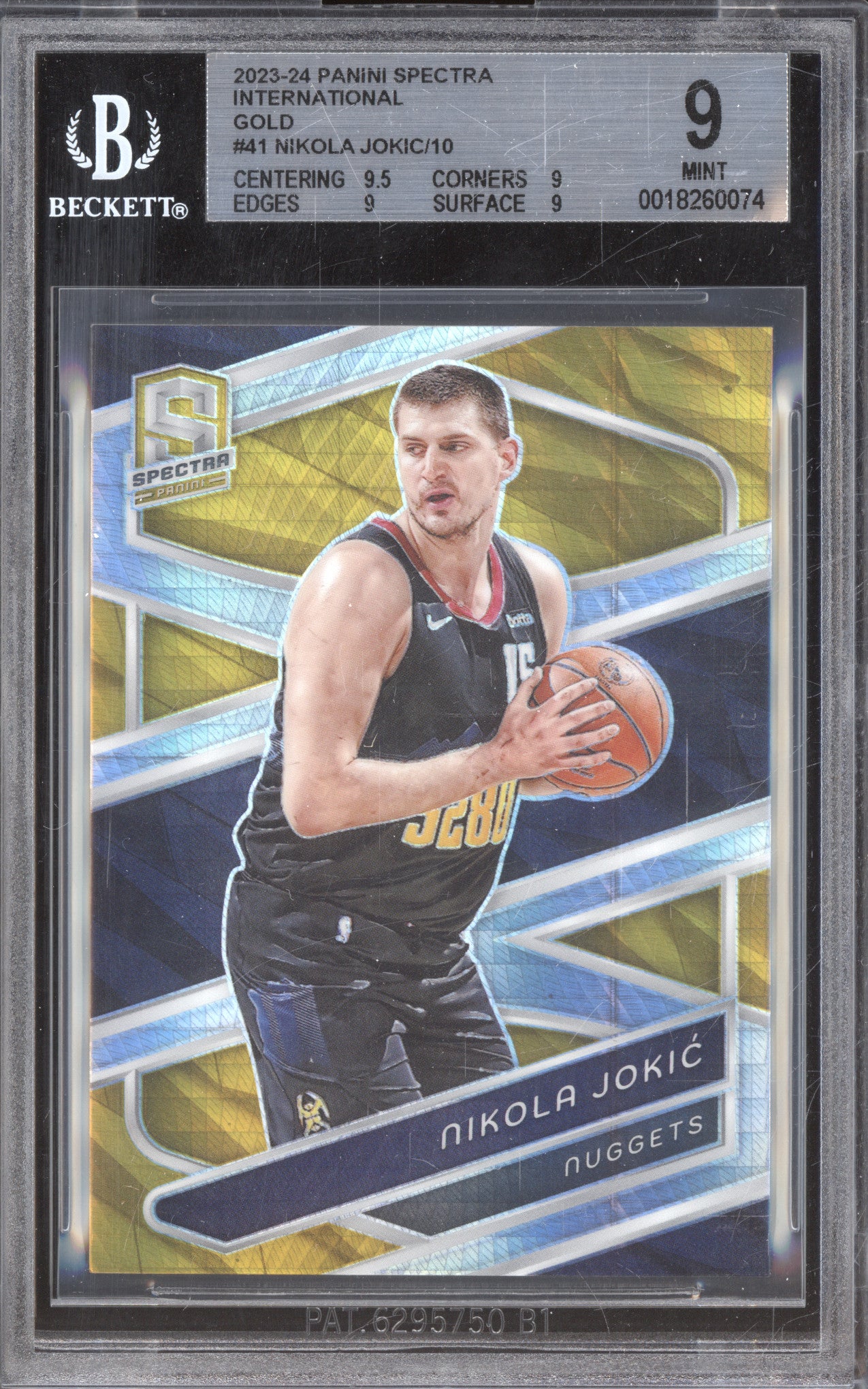 2023-24 Nikola Jokic Panini Spectra Gold International /10 BGS 9