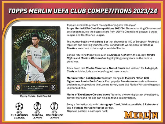 2023/24 Topps Chrome Merlin UEFA Club Competitions Hobby Box