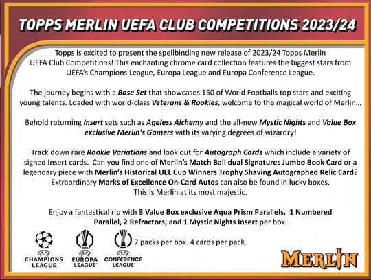 2023/24 Topps Chrome Merlin UEFA Club Competitions Value Box