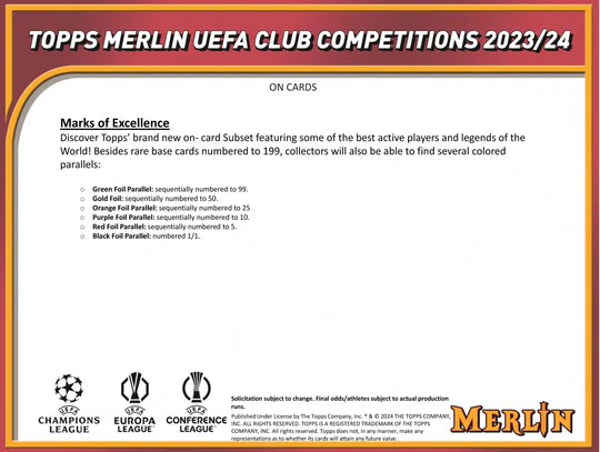 2023/24 Topps Chrome Merlin UEFA Club Competitions Value Box