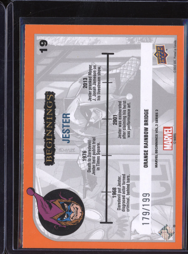 Jester 2024 Upper Deck Marvel Beginnings Vol 2 19 Orange Rainbow Bridge 179/199