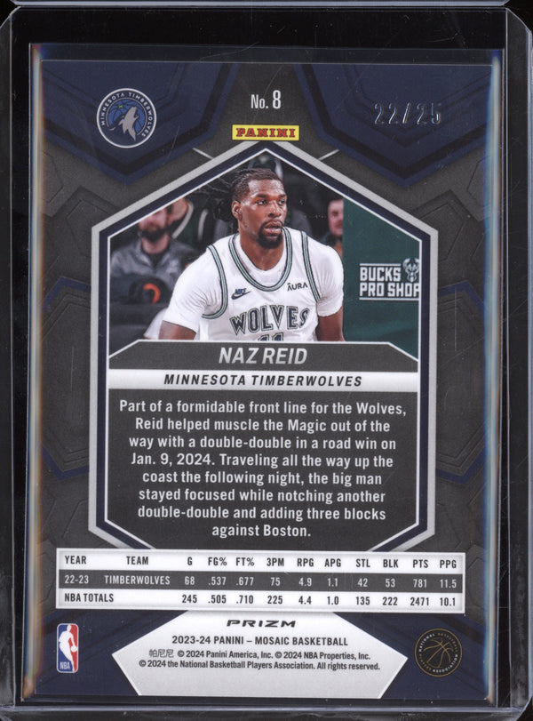 Naz Reid 2023-24 Panini Mosaic 8 White 22/25