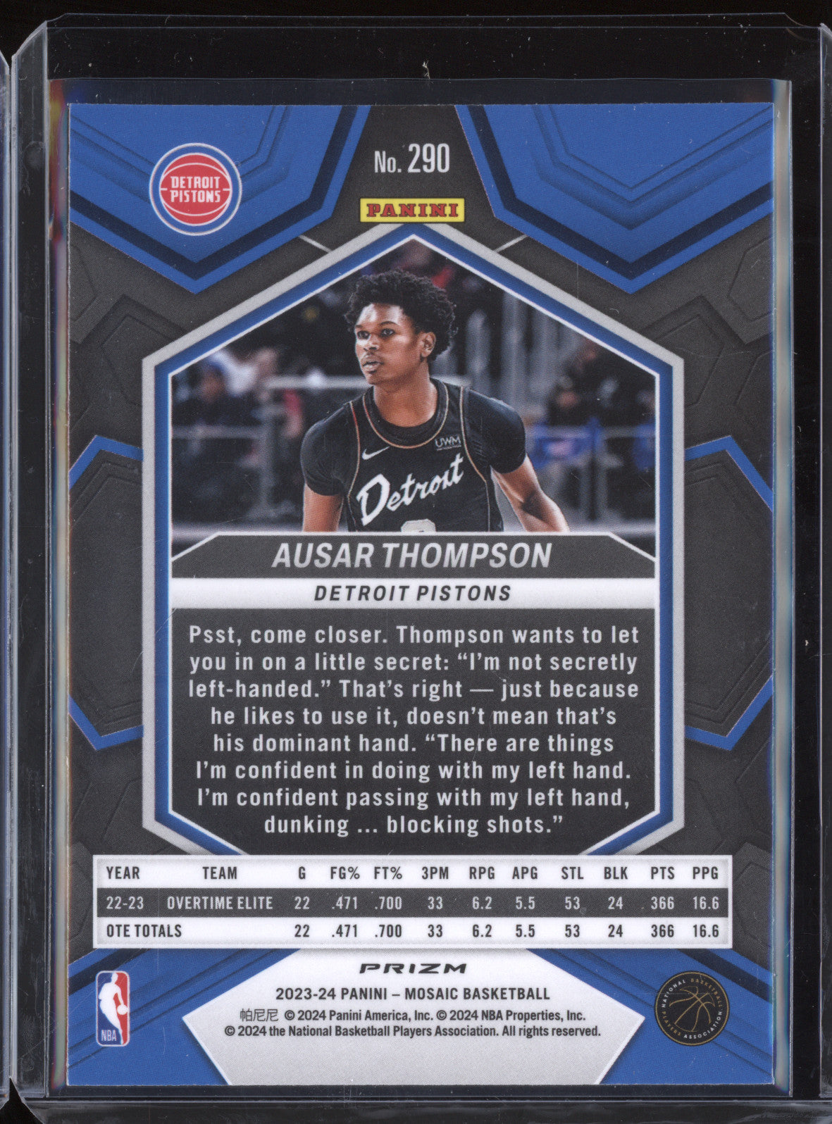 Ausar Thompson 2023-24 Panini Mosaic 290 Silver RC