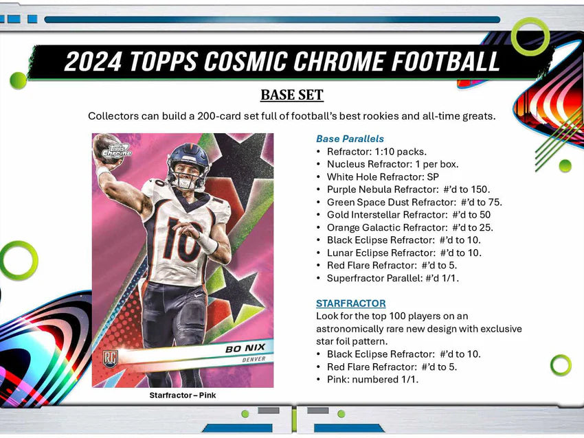 2024 Topps Cosmic Chrome Football Hobby Box (Preorder)
