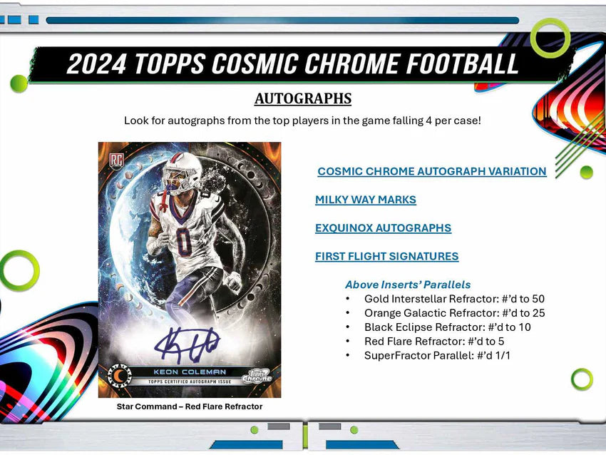2024 Topps Cosmic Chrome Football Hobby Box (Preorder)