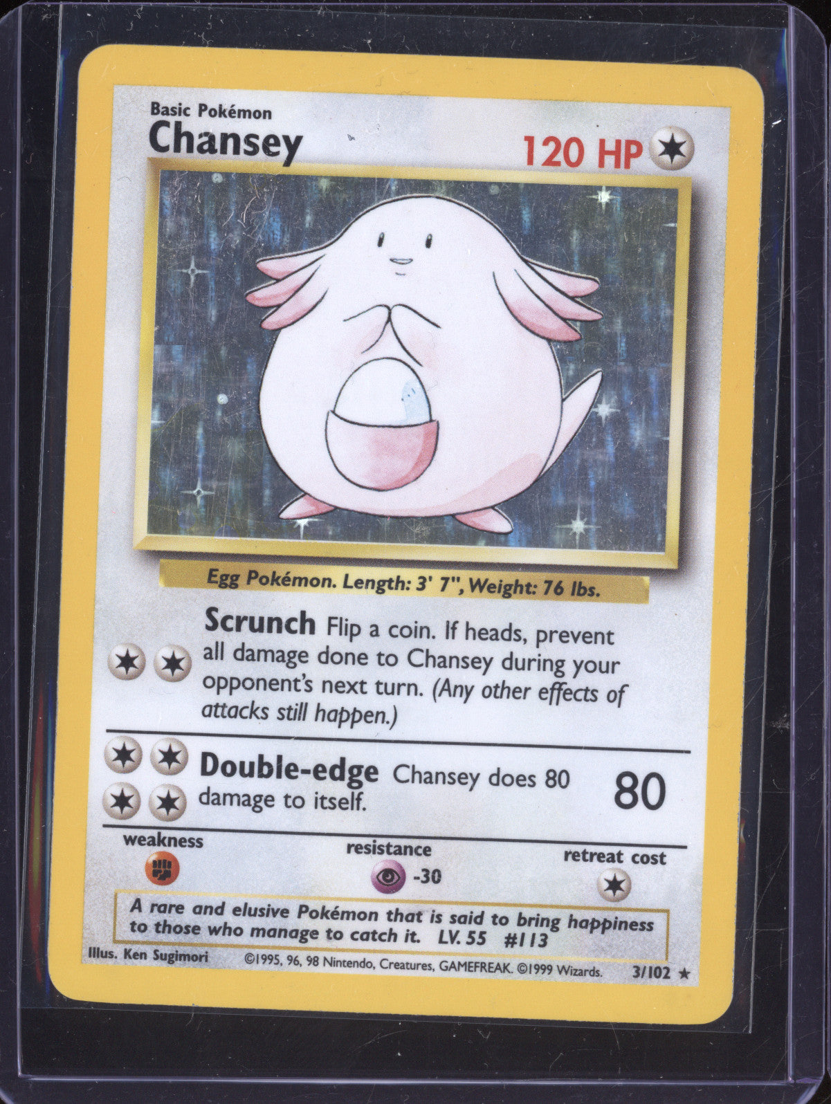 Chancey 1999 Pokemon Base Set 3/102 Holo