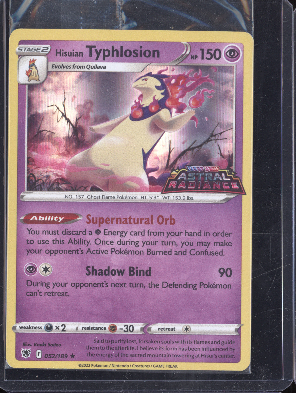 Hisuian Typhlosion 2022 Pokemon Astral Radiance 052/189 Sealed Stamped Promo