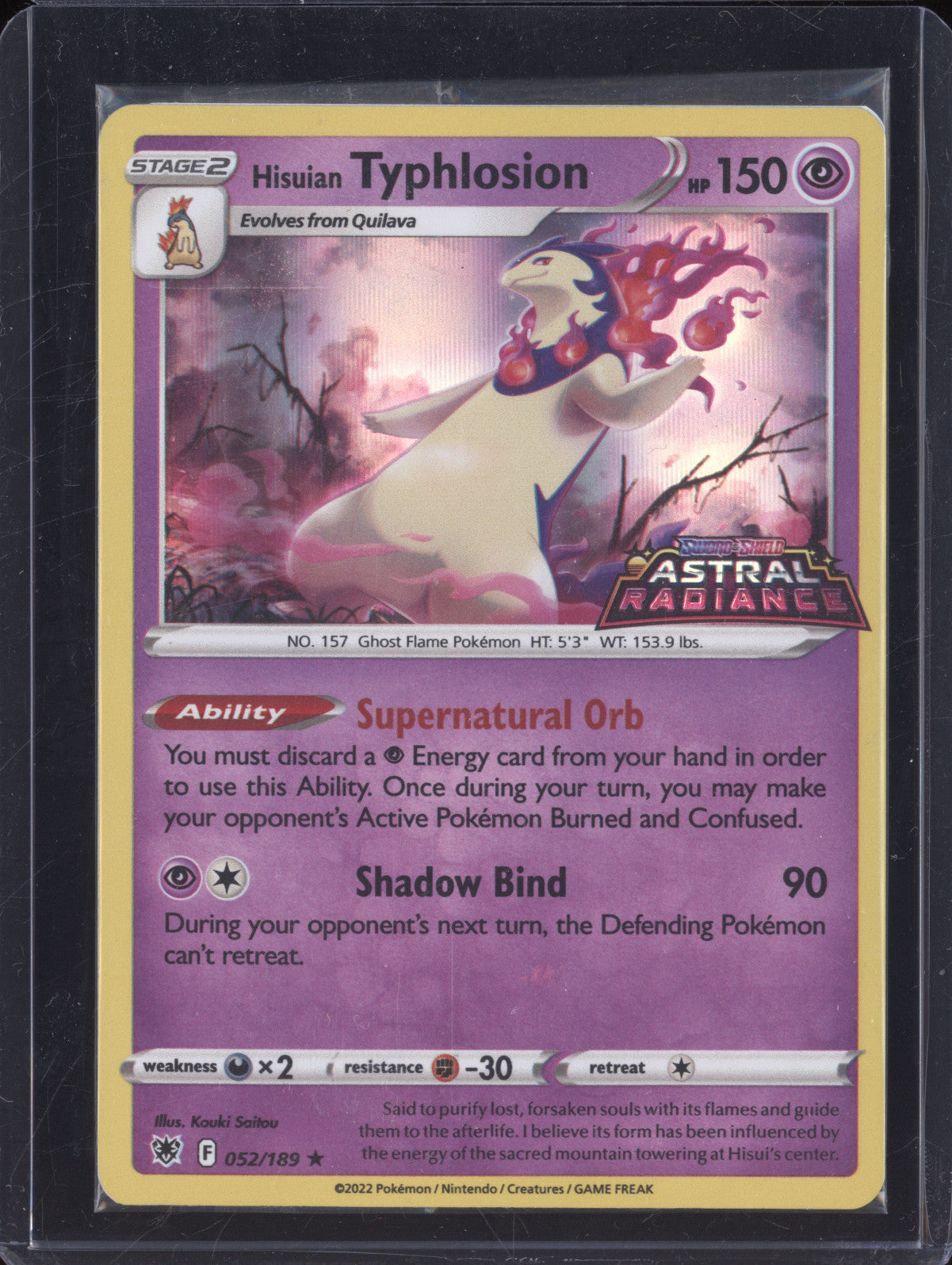 Hisuian Typhlosion 2022 Pokemon Astral Radiance 052/189 Sealed Stamped Promo