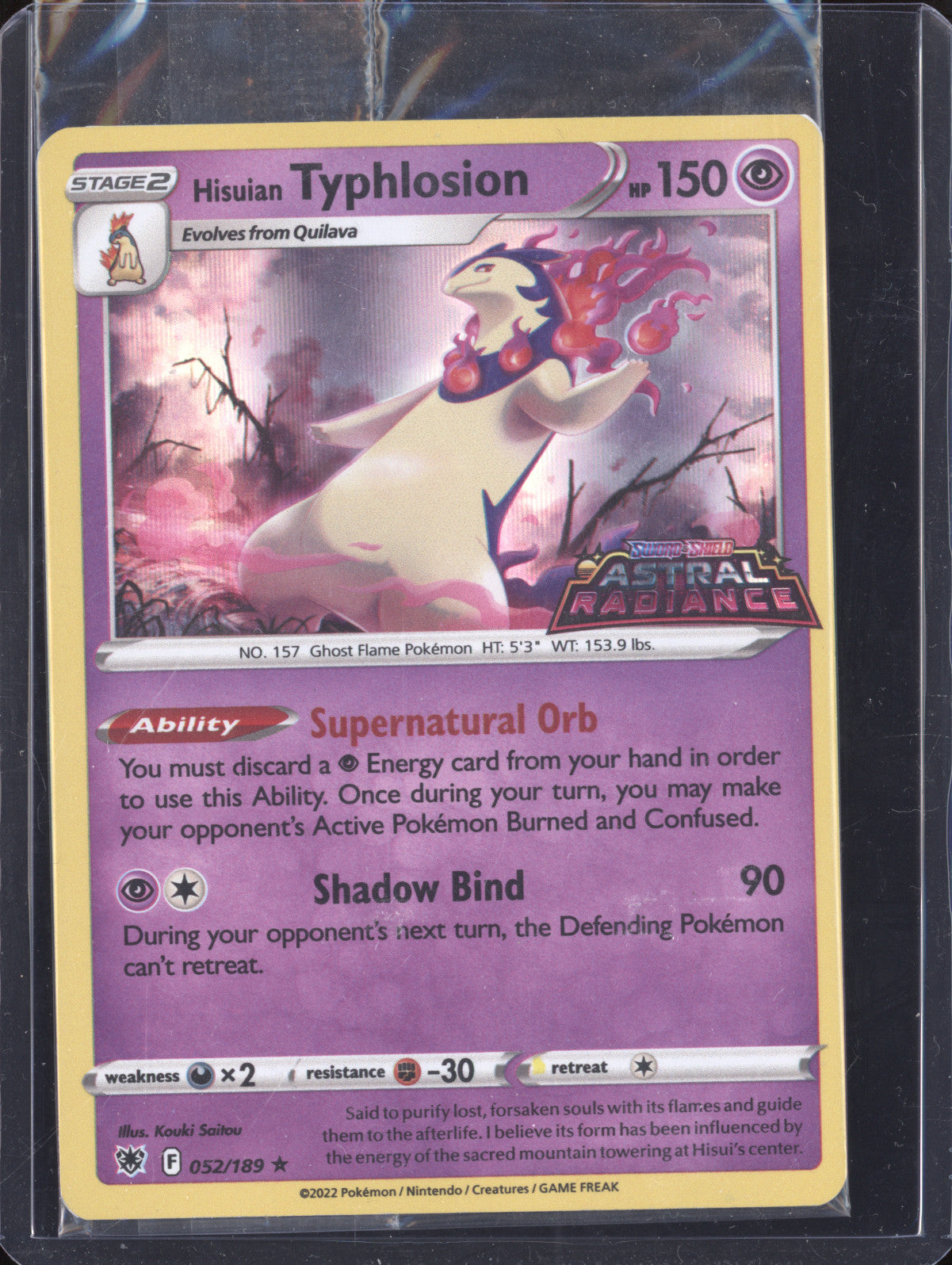Hisuian Typhlosion 2022 Pokemon Astral Radiance 052/189 Sealed Stamped Promo