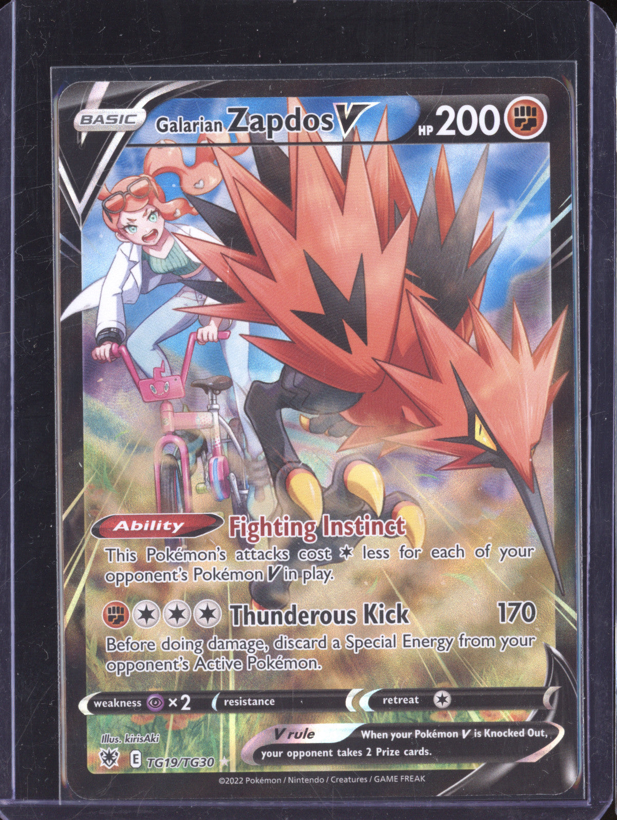 Galarian Zapdos V 2022 Pokemon Astral Radiance TG19/TG30 Full Art