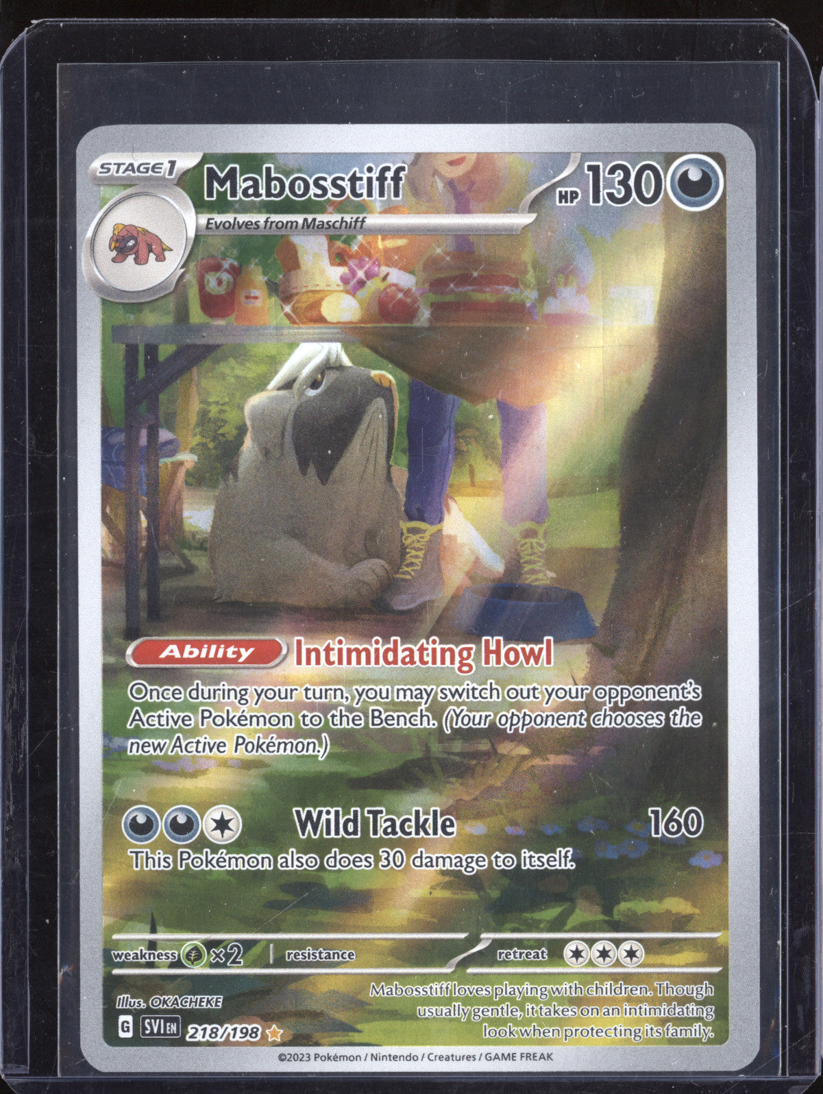 Mabosstiff 2023 Pokemon Scarlet & Violet 218/198 Illustration Rare