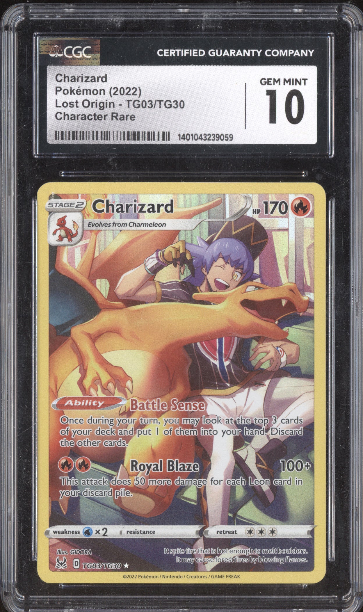 Charizard 2022 Pokemon Lost Origin TG03/TG30 Full Art CGC 10