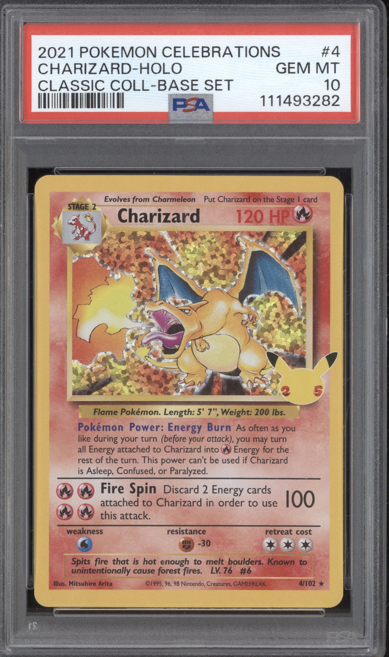 Charizard 2021 Pokemon Celebrations 4/102 Classic Collection Holo PSA 10