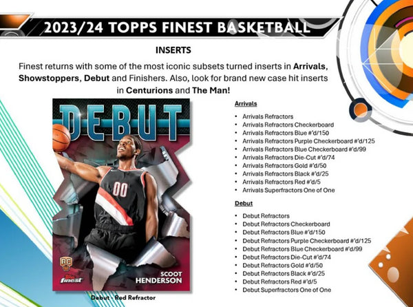 2023-24 Topps Finest Basketball Hobby Box (Pre-Order)