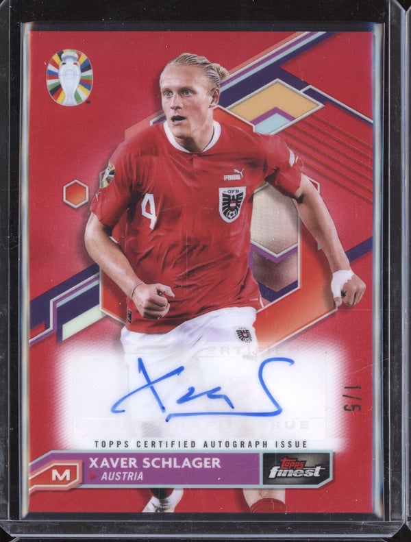 Xaver Schlager 2023 Toops Finest Euro BCA-XV Red Refractor Auto 1/5