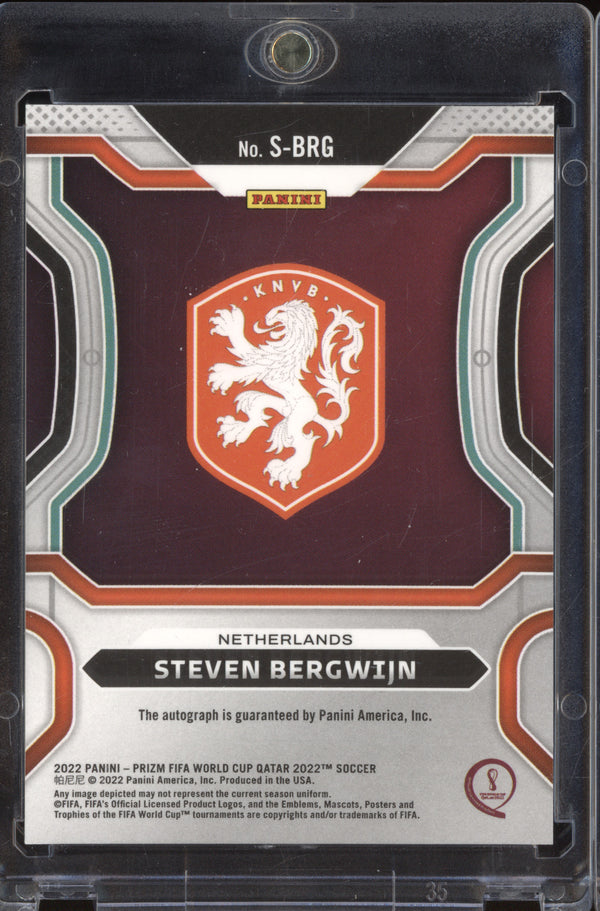 Steven Bergwijn 2022 Panini Prizm FIFA World Cup S-BRG Signatures