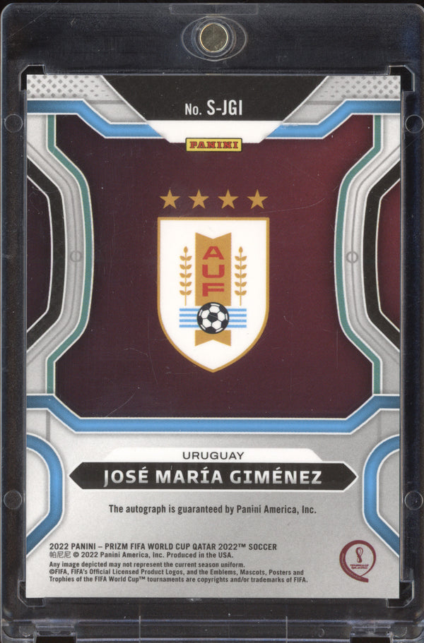 Jose Maria Gimenez 2022 Panini Prizm FIFA World Cup S-JGI Signatures