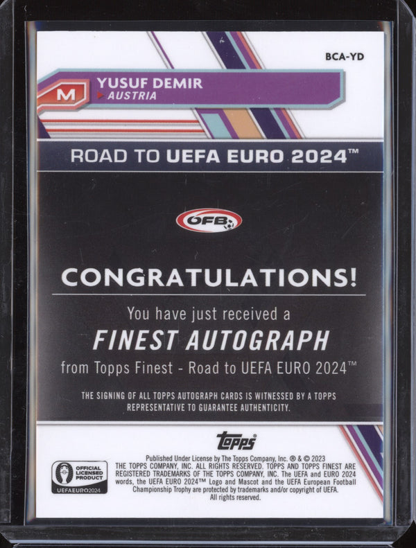 Yusuf Demir 2023 Toops Finest Euro BCA-YD Refractor Auto