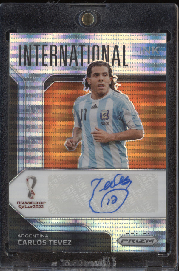 Carlos Tevez 2022 Panini Prizm FIFA World Cup I-CT International Ink Breakaway