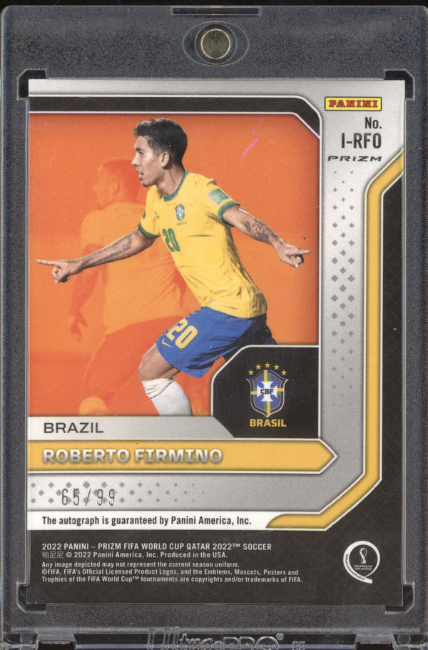 Roberto Firmino 2022 Panini Prizm FIFA World Cup I-RFO International Ink Silver 65/99