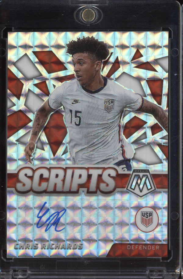 Chris Richards 2021-22 Panini Mosaic FIFA Road to the World Cup S-CR Scripts Mosaic