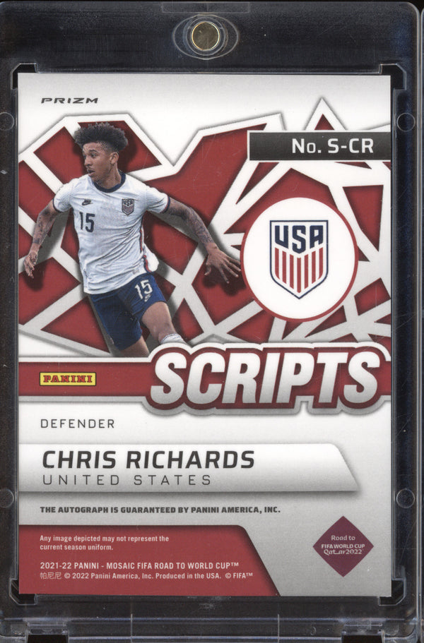 Chris Richards 2021-22 Panini Mosaic FIFA Road to the World Cup S-CR Scripts Mosaic