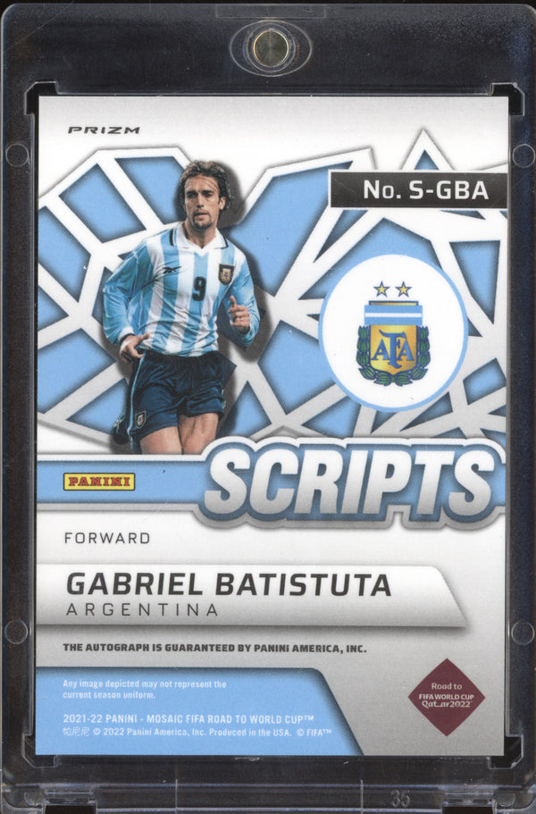 Gabriel Batistuta 2021-22 Panini Mosaic FIFA Road to the World Cup S-GBA Scripts Mosaic