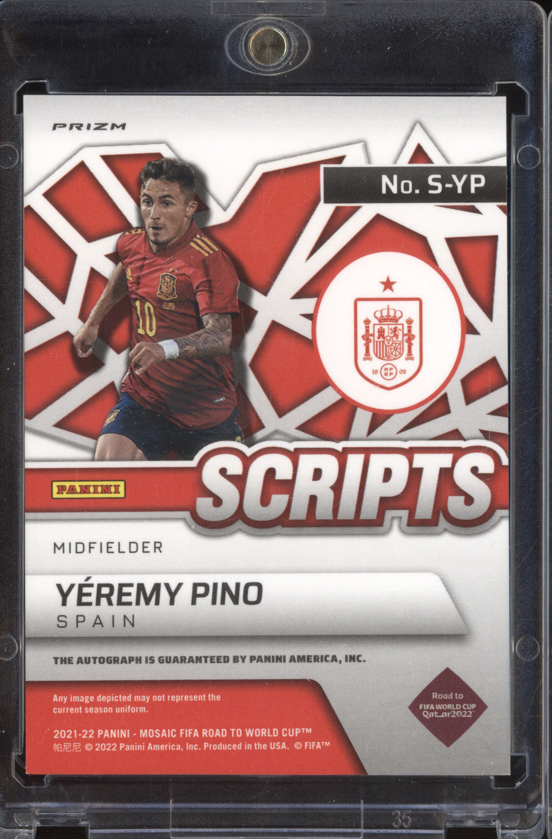 Yeremy Pino 2021-22 Panini Mosaic FIFA Road to the World Cup S-YP Scripts Mosaic RC