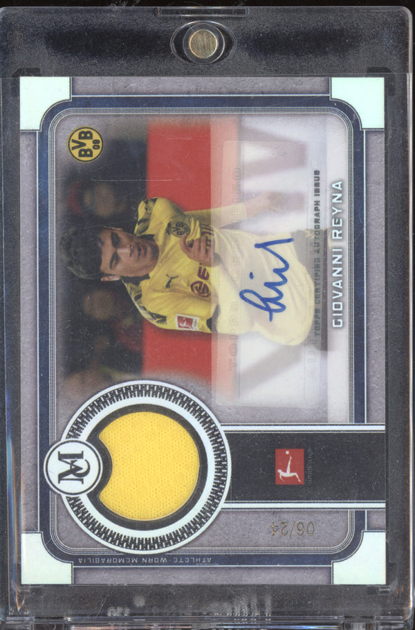 Giovanni Reyna 2019-20 Topps Museum Collection Bundesliga MAR-GR Museum Autograph Relic 6/24