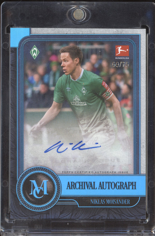 Niklas Moisander 2019-20 Topps Musuem Collection Bundesliga AA-NM Achival Autograph Sapphire 69/75