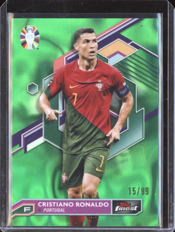 Cristiano Ronaldo 2023 Toops Finest Euro 63 Green Wave Refractor 15/99