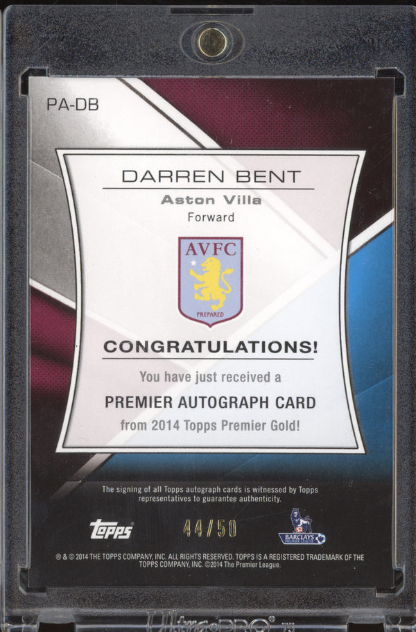 Darren Bent 2014 Topps Premier Gold PA-DB Premier Autograph 44/50