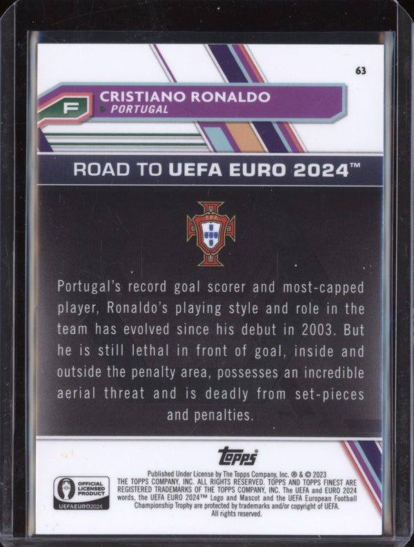 Cristiano Ronaldo 2023 Toops Finest Euro 63 Green Wave Refractor 15/99