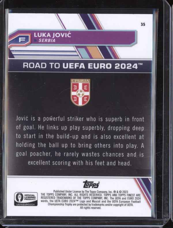 Luka Jovic 2023 Toops Finest Euro 35 Green Wave Refractor 72/99