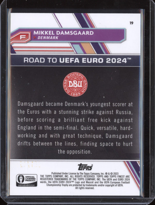 Mikkel Damsgaard 2023 Toops Finest Euro 19 Green Speckle Refractor 52/125