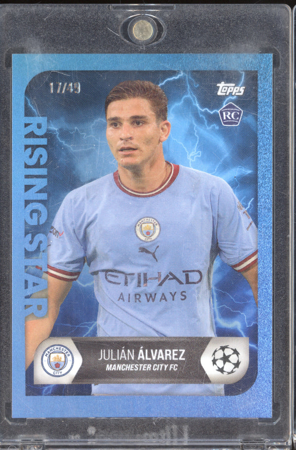 Julian Alvarez 2022-23 Topps UEFA Summer Signings Rising Star Blue RC 17/49