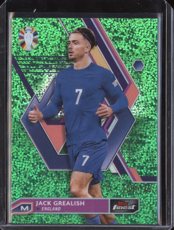 Jack Grealish 2023 Toops Finest Euro 21 Green Speckle Refractor 108/125