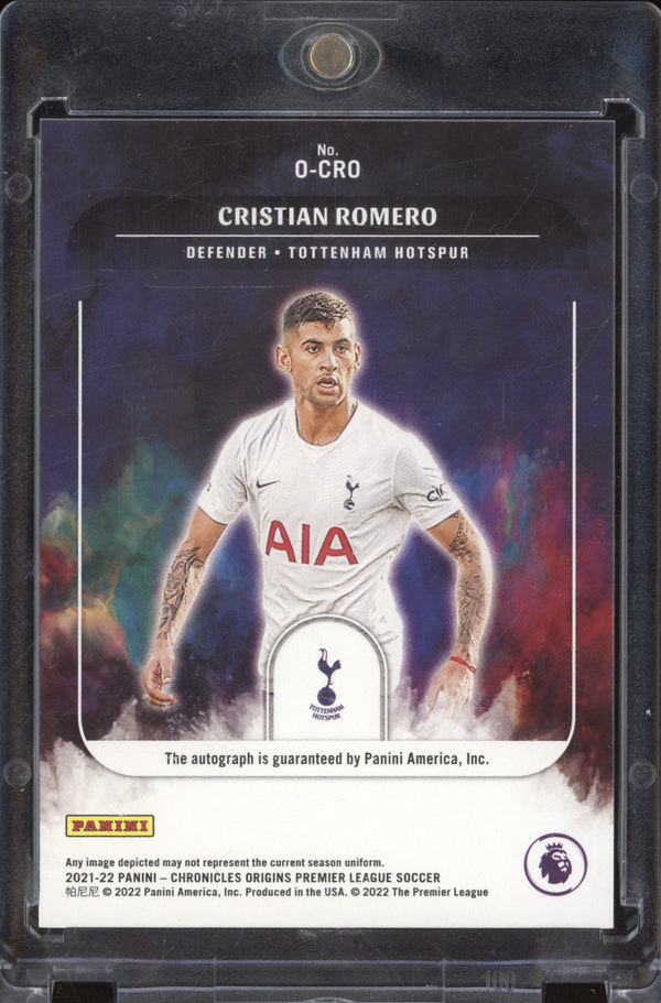 Cristian Romero 2021-22 Panini Chronicles O-CRO Origins Autograhps Premier League 98/500