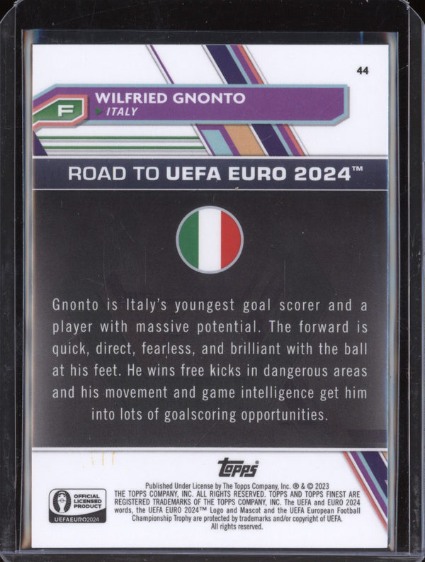 Wilfried Gnonto 2023 Toops Finest Euro 44 Green Speckle Refractor RC 118/125