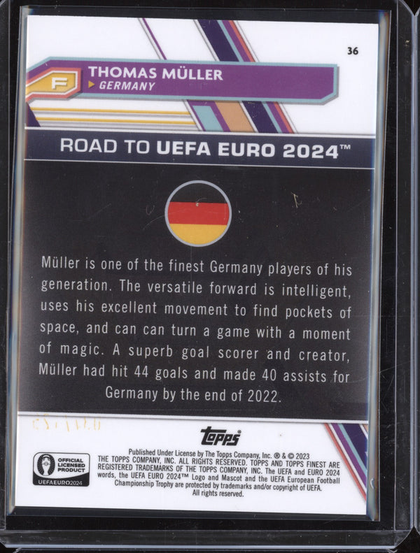 Thomas Muller 2023 Toops Finest Euro 36 Green Speckle Refractor 38/125