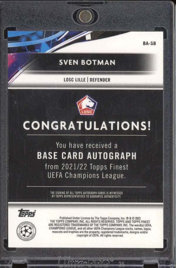 Sven Botman 2021-22 Topps Finest BA-SB Base Autograph RC